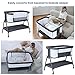 ANGELBLISS Baby Bassinet Bedside Crib with Storage Basket and Wheels, Easy Folding Bed Side Sleeper Adjustable Height Portable Crib for Newborn