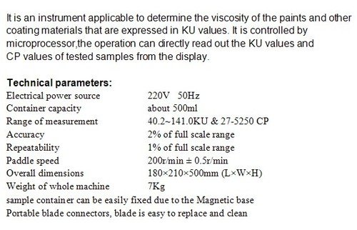 GOWE inteligente Stormer viscosímetro normas de ensayo: ASTM d562, rango de medición: 40,2 ku-141.0ku; 27 – 5250 CP