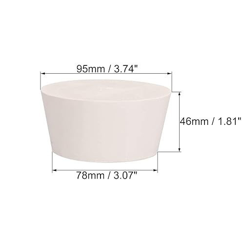 Miniatura 8 de uxcell Tapón de goma sólida en forma cónica blanca para el tapón de tubo de laboratorio tamaño 14