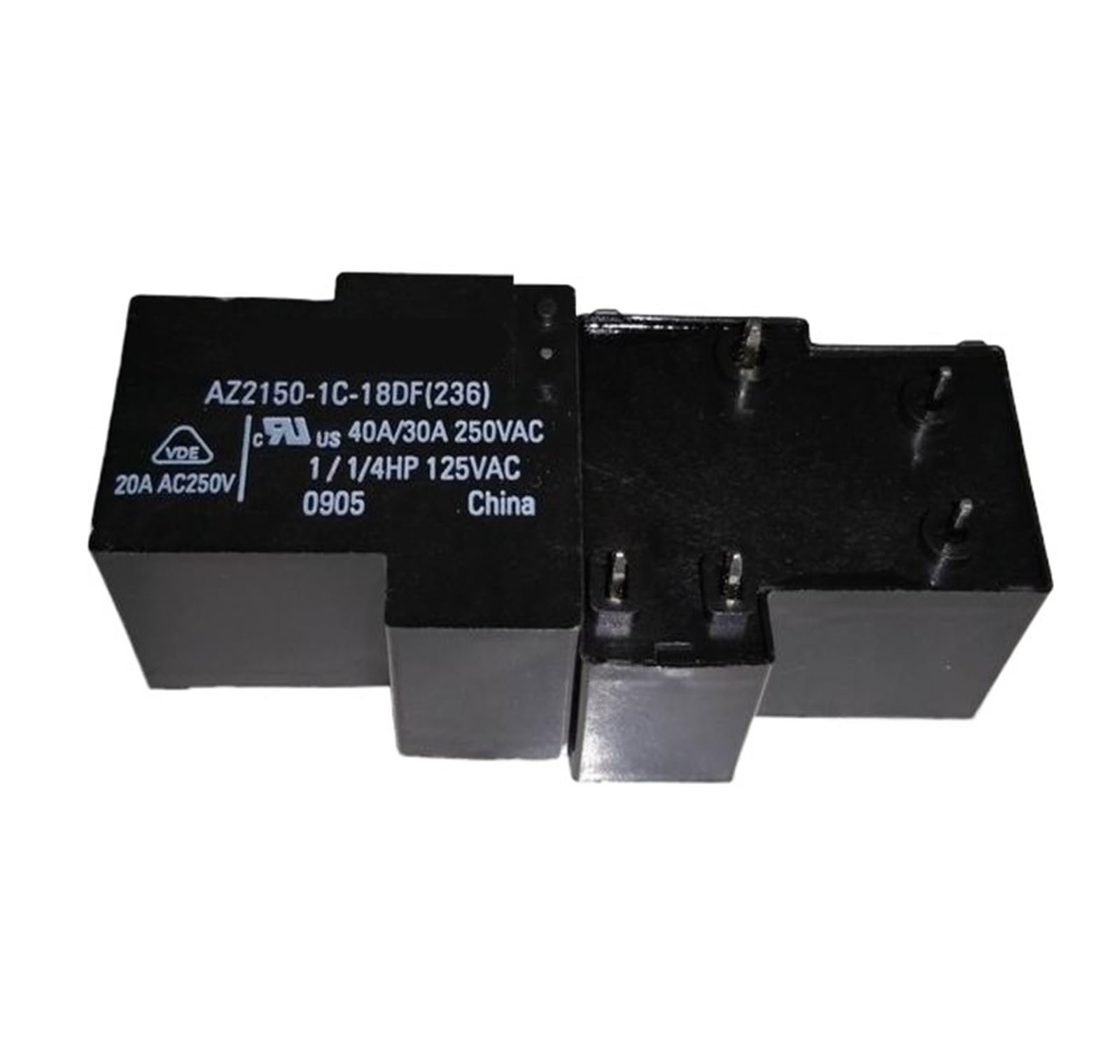Relé T90-1C-18V-5P-40A de alta capacidad con contactos de cobre para entornos exigentes