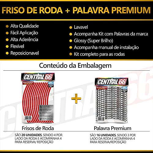Friso de Roda Amarelo + Adesivo de Roda Fz25 250 Fazer