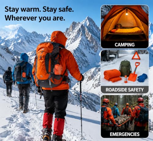 Noamus 6 Pack Bolsas de Dormir de Supervivencia, Saco Térmico Bivy, Ligero y Portátil de Nylon con Silbato, Equipo de Supervivencia Aluminizado PE para Camping Senderismo Aventura al Aire Libre miniatura 4