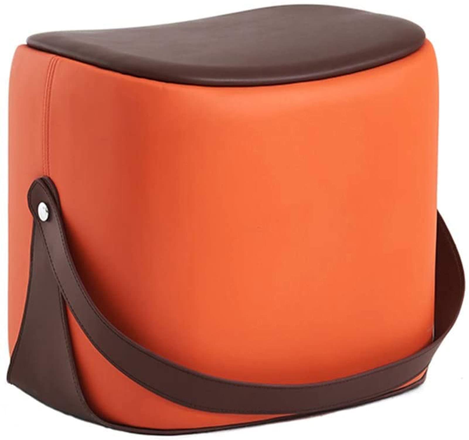 Selle en cuir repose-pieds haut de gamme orange pour salon