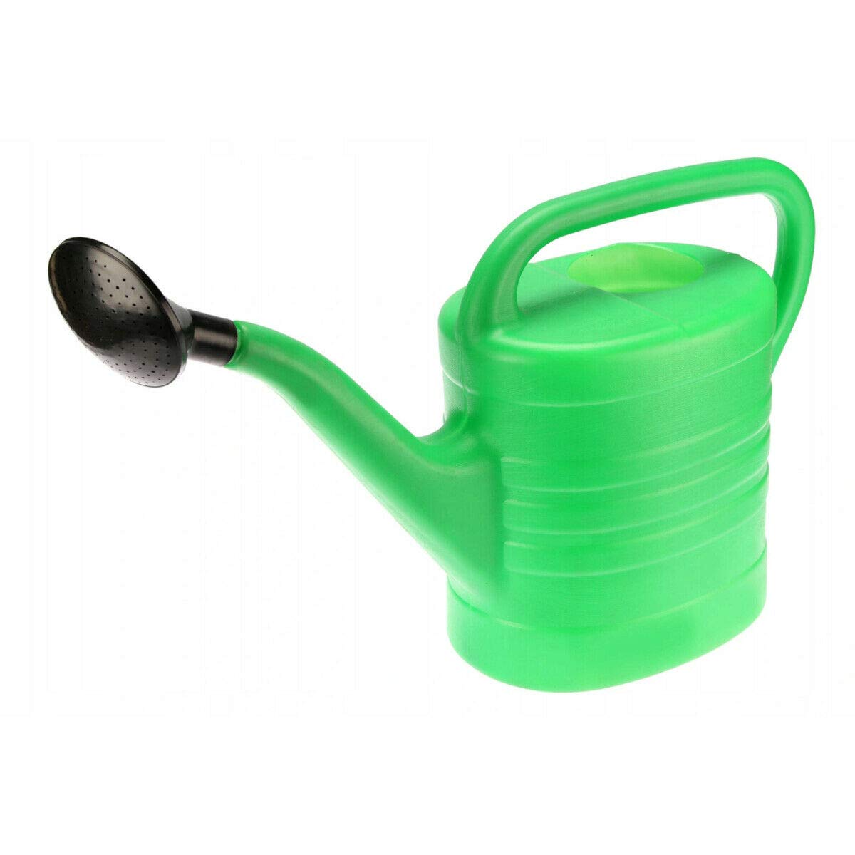 5L Watering Can, Green Lightweight Plastic Watering Can with Black Detachable Sprinkler Rose Head, Outdoor & Indoor Hydrate Water Can for Garden, Plants, Flowers, Vegetable Patches, Hanging Baskets