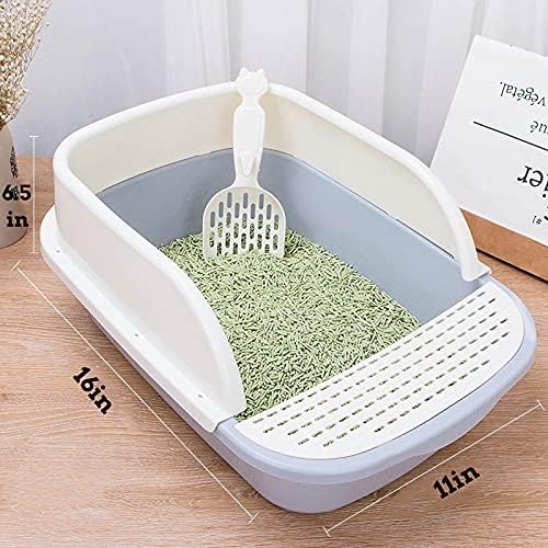 Miniatura 4 de Caja de arena para gatos con tapa para gatitos menores de 6 meses, caja de arena abierta para gatitos con escudo de alta cara, incluye tapete de