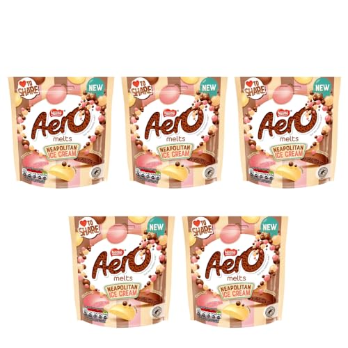 Nesttle Aero Melts Neapolitan Ice Cream Pouch 90g - Try These Nesttle Aero Melts Neapolitan Ice Cream Chocolates For a Great Tasting Sweet Treat - Pack of 5