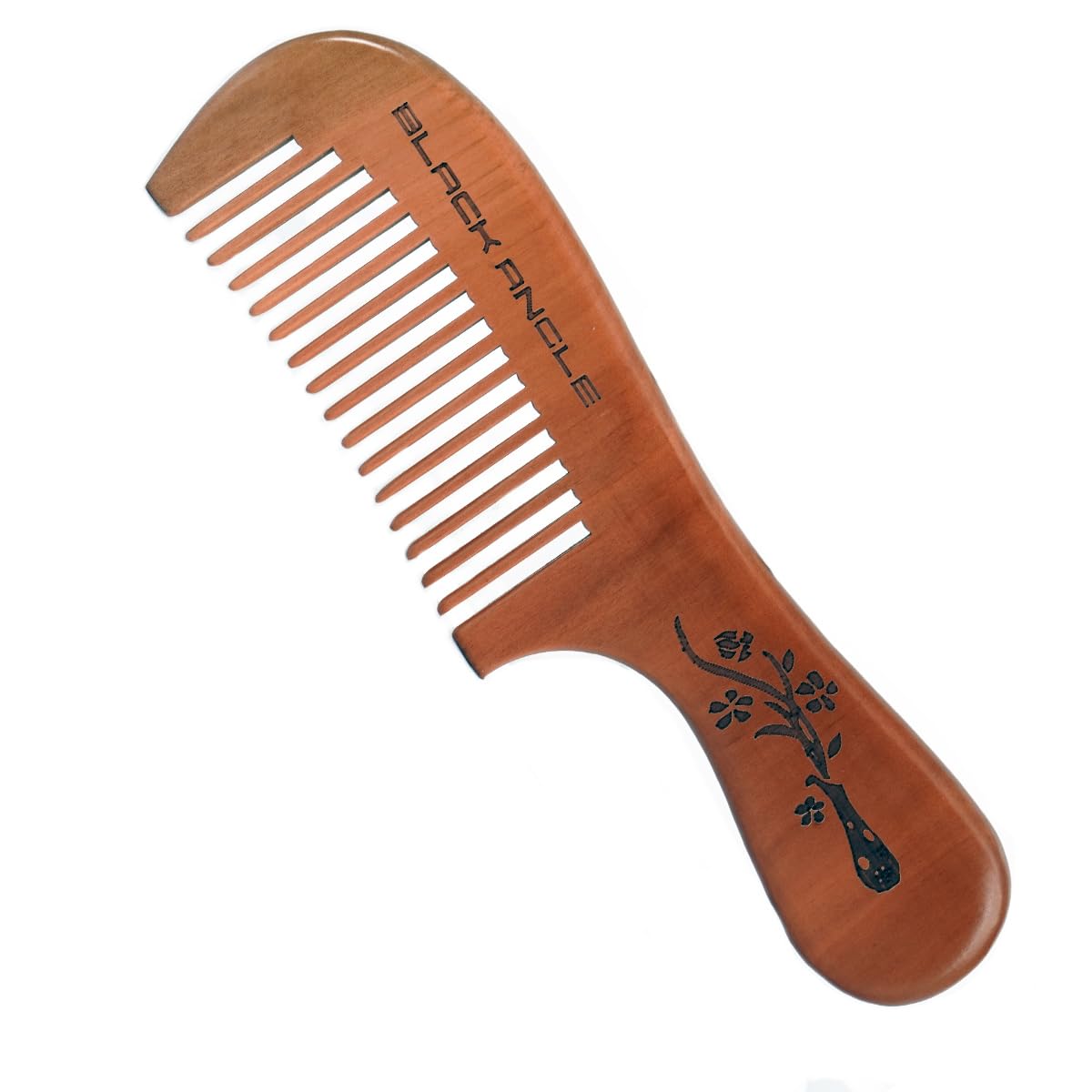 BLACK ANGLE Wooden Handmade Hair Combs, – Anti-Static Hair Comb for Women & Men, Handcrafted Smooth Finish, 7.3 Inch Detangling Comb for Everyday Hair Care, Lightweight Hair Brush 36g