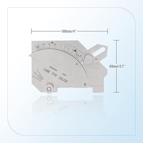 Miniatura 5 de WeldingStop Medidor de leva puente Soldadura de empalme de garganta Gage Medidor de soldadura MG-8 para inspección de juntas de soldadura de