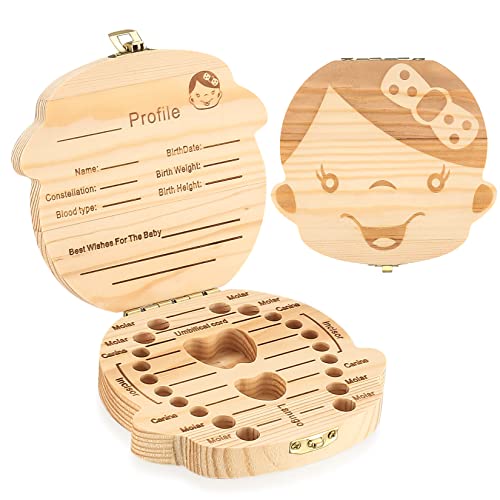 wugongshan Wooden Tooth Box, Milk Tooth Box for Girls Milk Tooth Box, Tooth Box, Storage Box