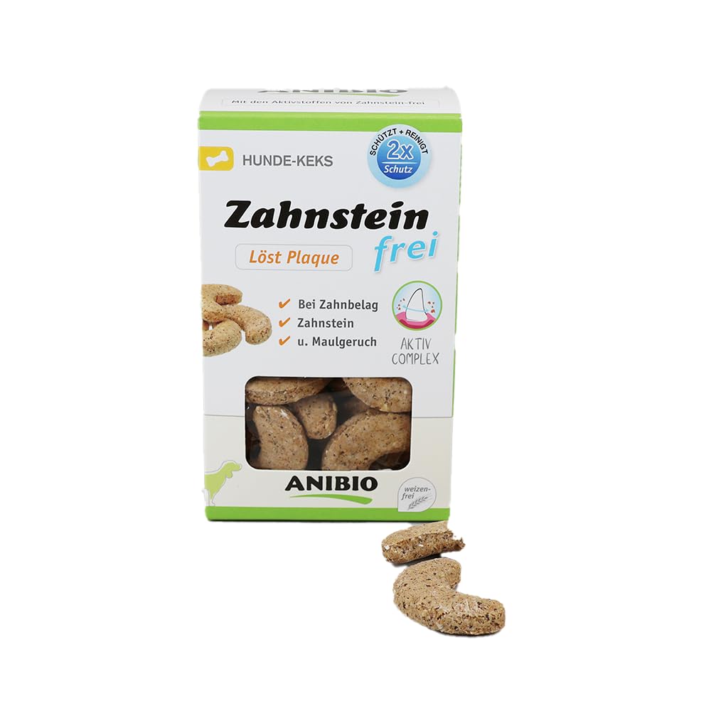 Anibio Zahnstein - frei Hundekekse 250g – Knuppies - Zahnpflege Snack für Hunde bei Zahnstein, Zahnbelag & Plaque, bekämpft Mundgeruch, Hunde Keks - Leckerlie