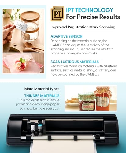 Image of Silhouette America Cameo 5 Alpha (α) - Smart Cutting Machine for Print & Cut - Quiet Operation with AutoBlade, Studio Software, Cutting Mat- Matte Black (Machine)