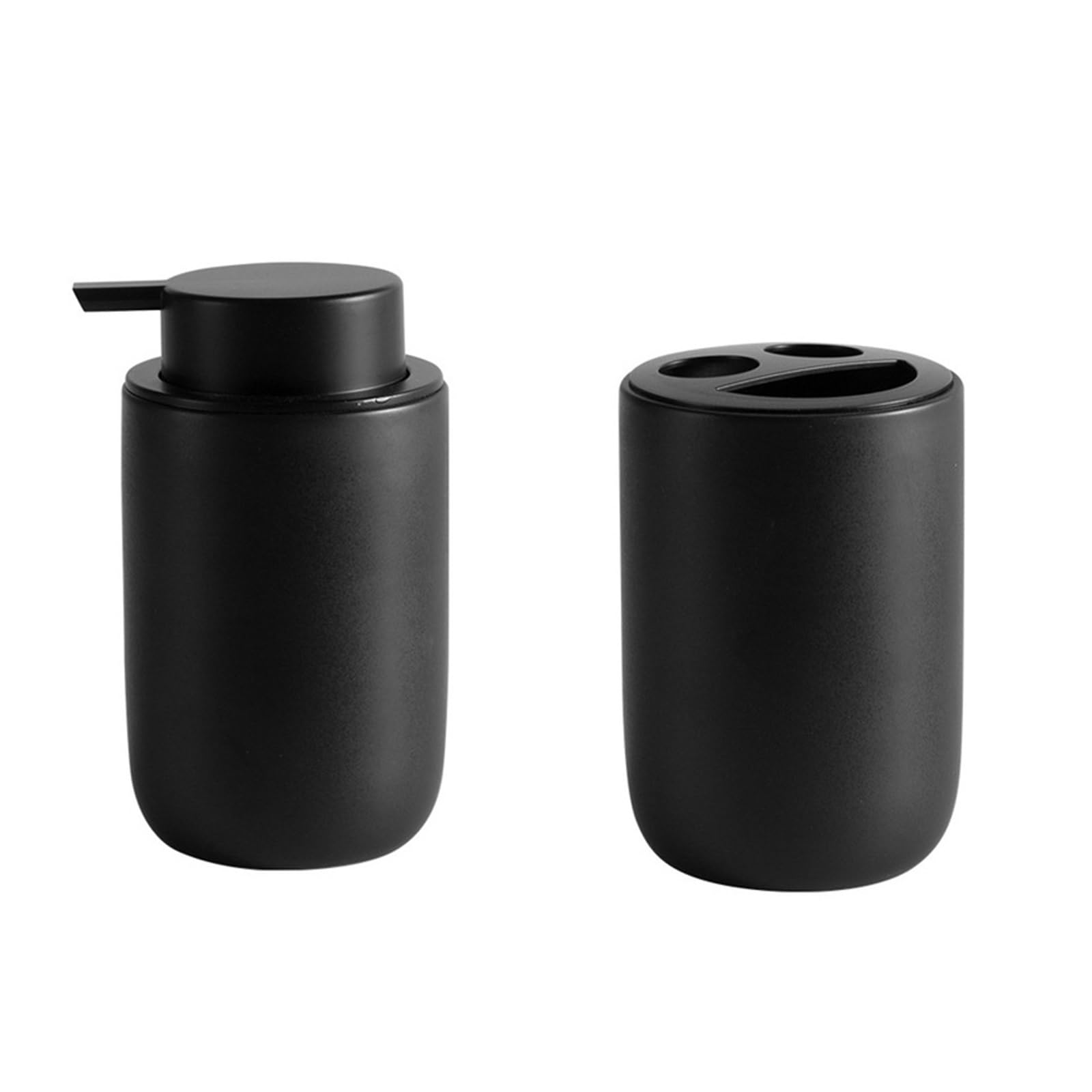 Spender for Flüssigseife und Shampoo Spenderset Badezimmergeräte Keramik-Badezimmerzubehör Gel-Pumpschalen Für Küche und Bad(BLACK2A)