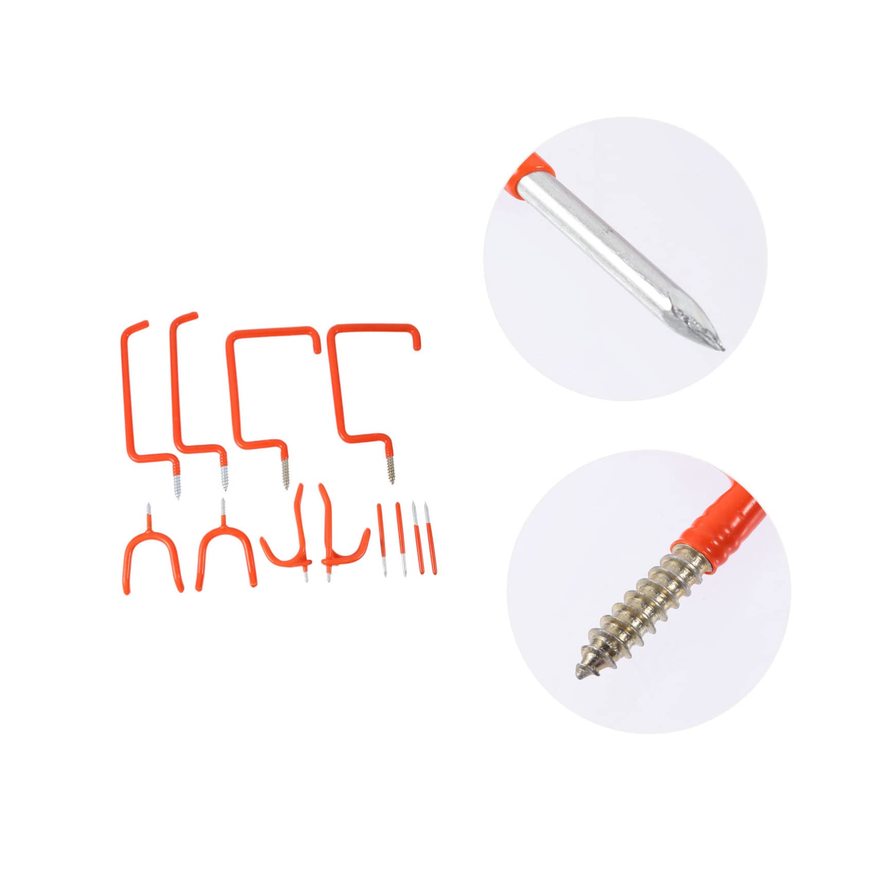 12 Pcs Gancho de Garaje Tornillo, Percha de Acero para Herramientas, Cubierta de Plástico, para Almacenamiento en Pared y Garage