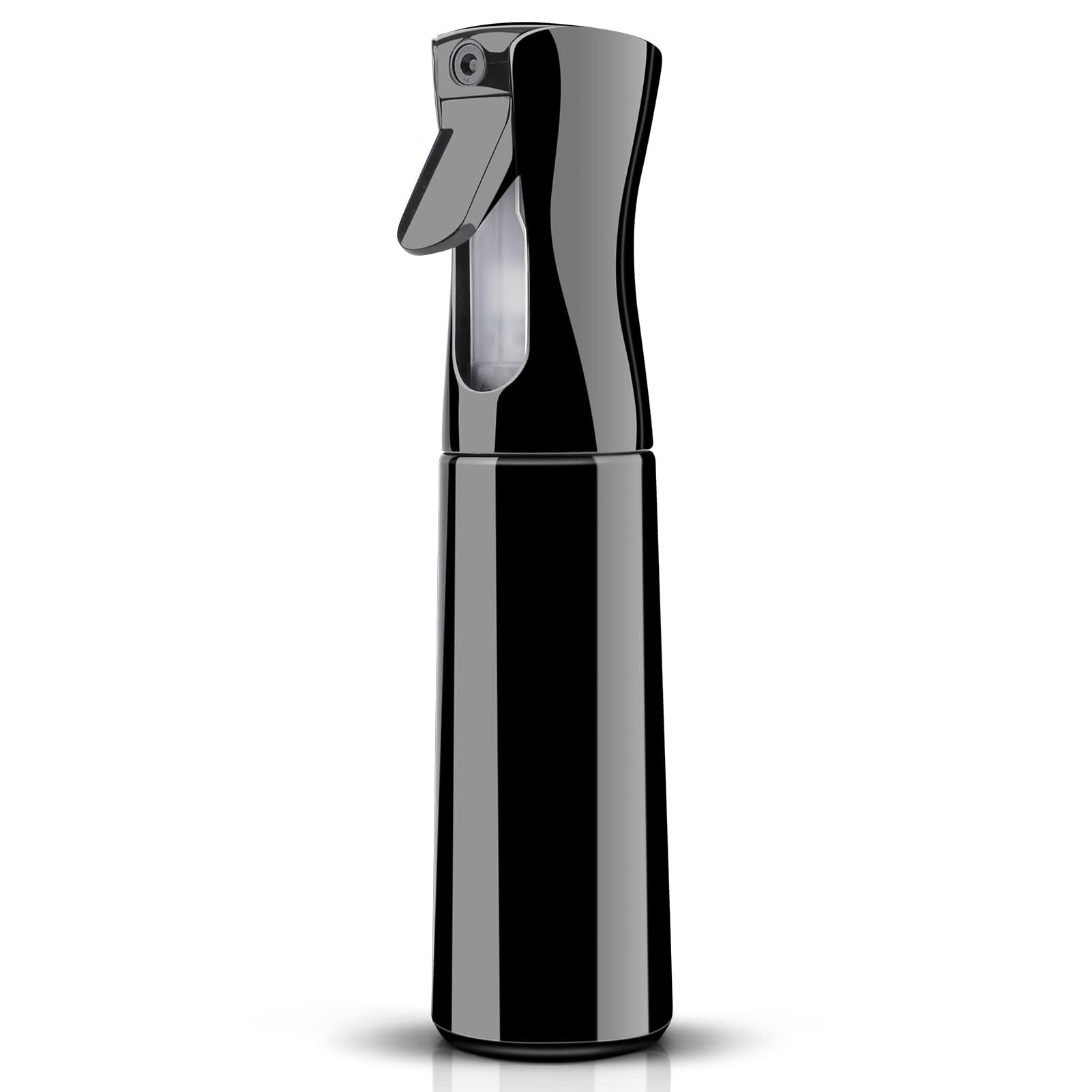 Eson Water Spray Bottle for Hair, 300ml Refillable Continuous Mist Sprayer - Empty Spray Bottle for Barber, Hairdresser, Salon, Hair Styling, Cleaning, Misting & Skin Care, Plants (Black)