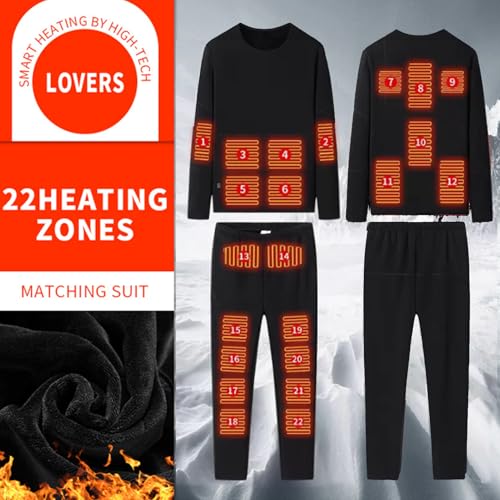Smart Heated Underwear Shirt Pants Set USB Battery Outdoor Indoor Electric Heated Thermal Underwear for Men Women2