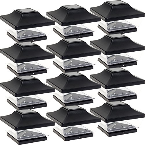 GreenLighting 12 Pack Arcadia 5 x 5 Solar LED Post Cap Light w/ 5 & 6 Inch Post Adapter (Black) GreenLighting 12 Pack Arcadia 5 x 5 Solar LED Post Cap Light w/ 5 & 6 Inch Post Adapter (Black)