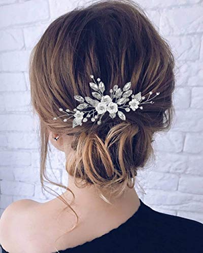 Edary, Pettinino per capelli da sposa con fiore in...
