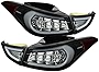 VIPMOTOZ [4-Piece] Black Bezel Premium OLED Neon Tube LED Tail Light Housing Lamp Assembly For 2011-2013 Hyundai Elantra Sedan Driver and Passenger Side Replacement