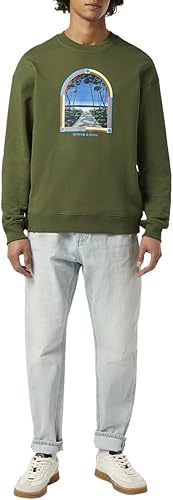 Scotch & Soda Front Artwork Relaxed-Fit Crewneck Sweatshirt, Sudadera Hombre, Ar