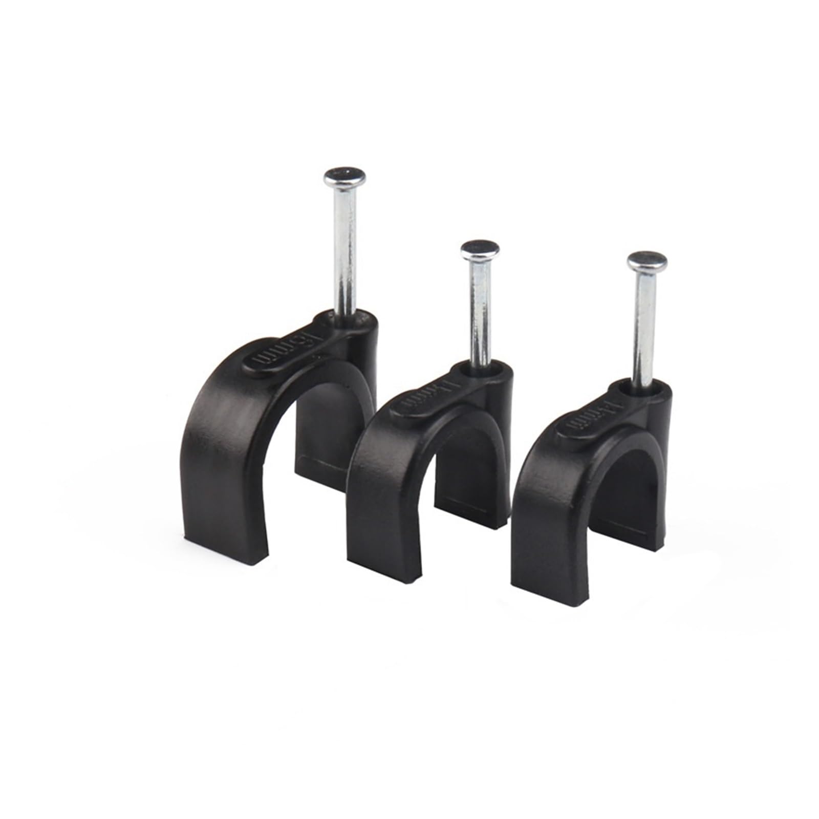Gkirqvpe One Color Cable Clips ， Steel Circle Nail Clips Black/White 4-12Mm 50/100 Pack(50Pcs Black 5Mm)