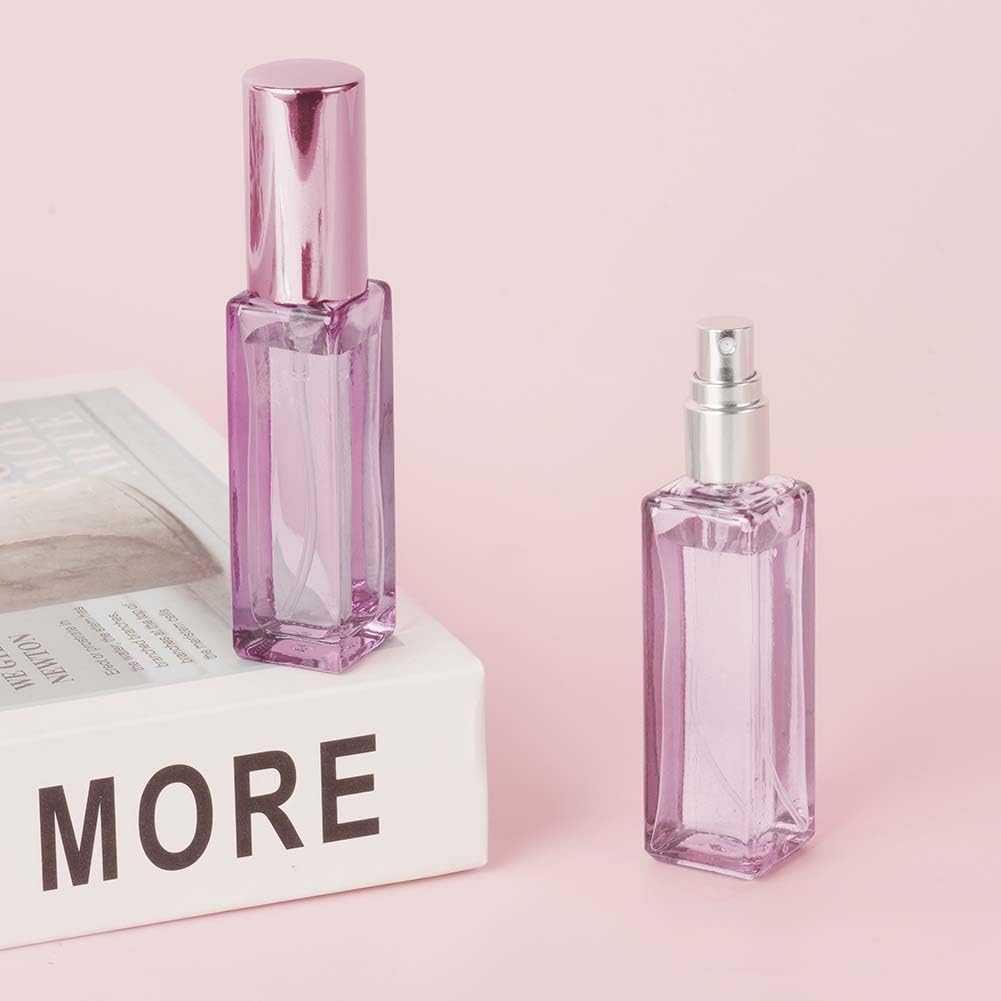LOPHE Atomizer perfum wielokrotnego napełniania, 6 sztuk x 10 ml mini przenośny szklany opryskiwacz, podróżny perfum z dozownikami, butelka z rozpylaczem bez wycieku do olejków eterycznych i perfum