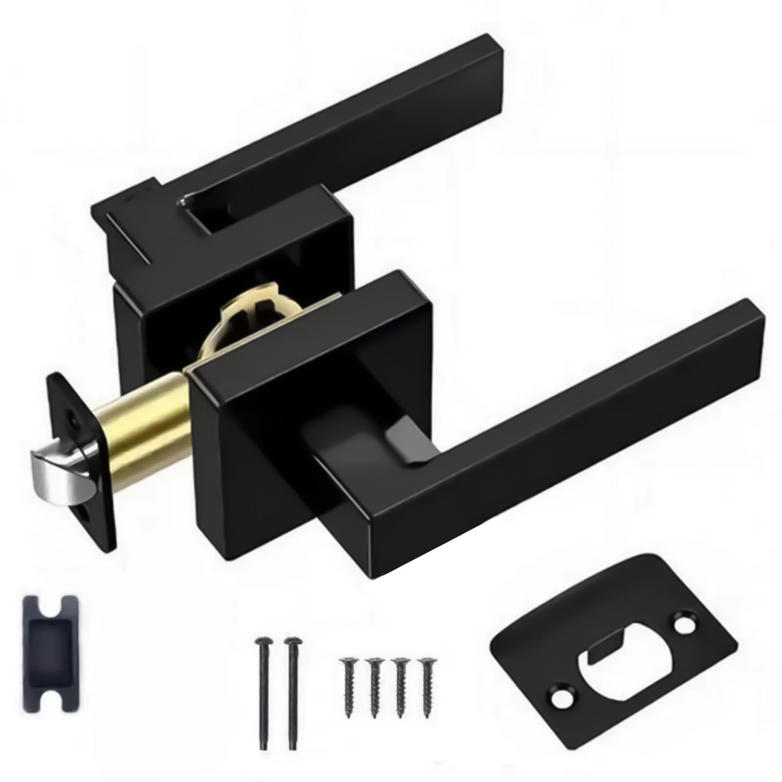 Aluminum Alloys Door Handle for Interior Door Bathroom Bedroom Hardware Ergonomic Resistant Construction Heavy Type Handle Contemporary