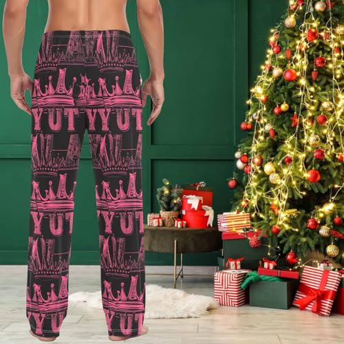 visesunny Mens Cotton Pajama Pants PJ Bottoms Cool Queen Crown Pattern Lightweight Soft Lounge Sleepwear with Pockets4