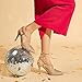 Trary Gold Heels for Women Pointed Toe Stiletto Heels Sandals Slingback Crisscross Strap 3.7 Inches Adjustable Buckle Women's Pumps Fashion Comfortable Dress Glitter Shoes for Party Prom Wedding