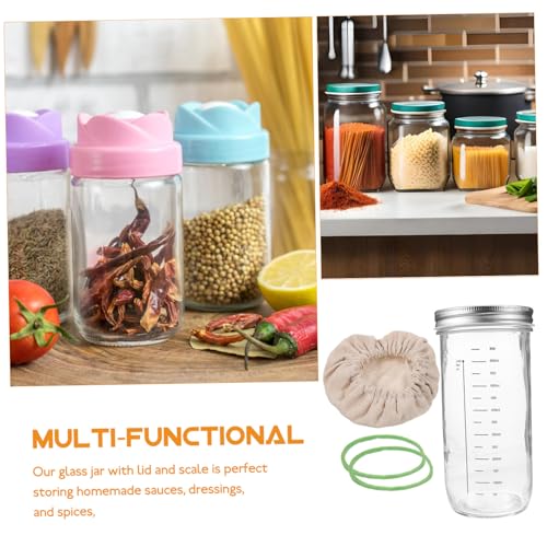 Bocal en verre pour levain Mipcase avec graduation pour fermentation - 3