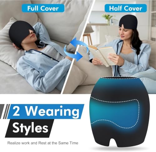 Image of ELEGAR Migraine Relief Cap - Hot & Cold Therapy Headache Cap for Migraine, Sinus & Tension Relief | Thermax Gel Ice Head Wrap for Instant Comfort & Relaxation - Reusable Migraine Cap for Men & Women - Multicolor (Migraines cap)