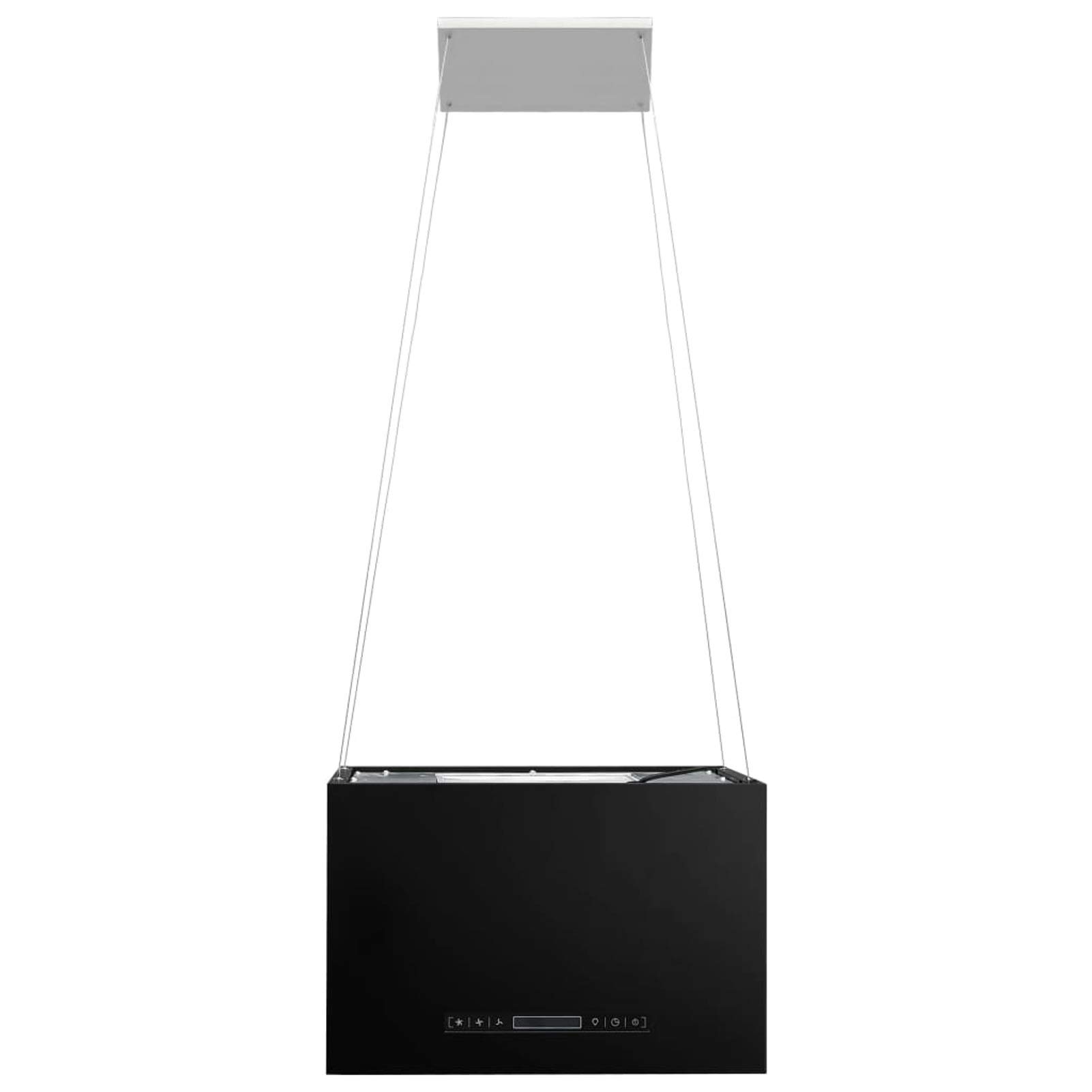 Cappa da Cucina ad Isola Sospesa LCD con Sensore 55 cm Acciaio Argento/Nero 55x37 cm 180 W 220-240 V, 50/60 Hz,Cappa Aspirante,Cappa a Isola