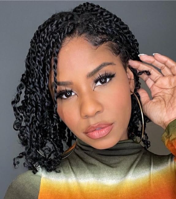 ZRQ 12 Inch Micro Twist Crochet Hair Bob Crochet Braids Mini Pre-twisted Passion Twist Mini Senegalese Twist Crochet Hair Pre-looped Micro Braids Crochet Hair Extensions(9 Packs,4#)