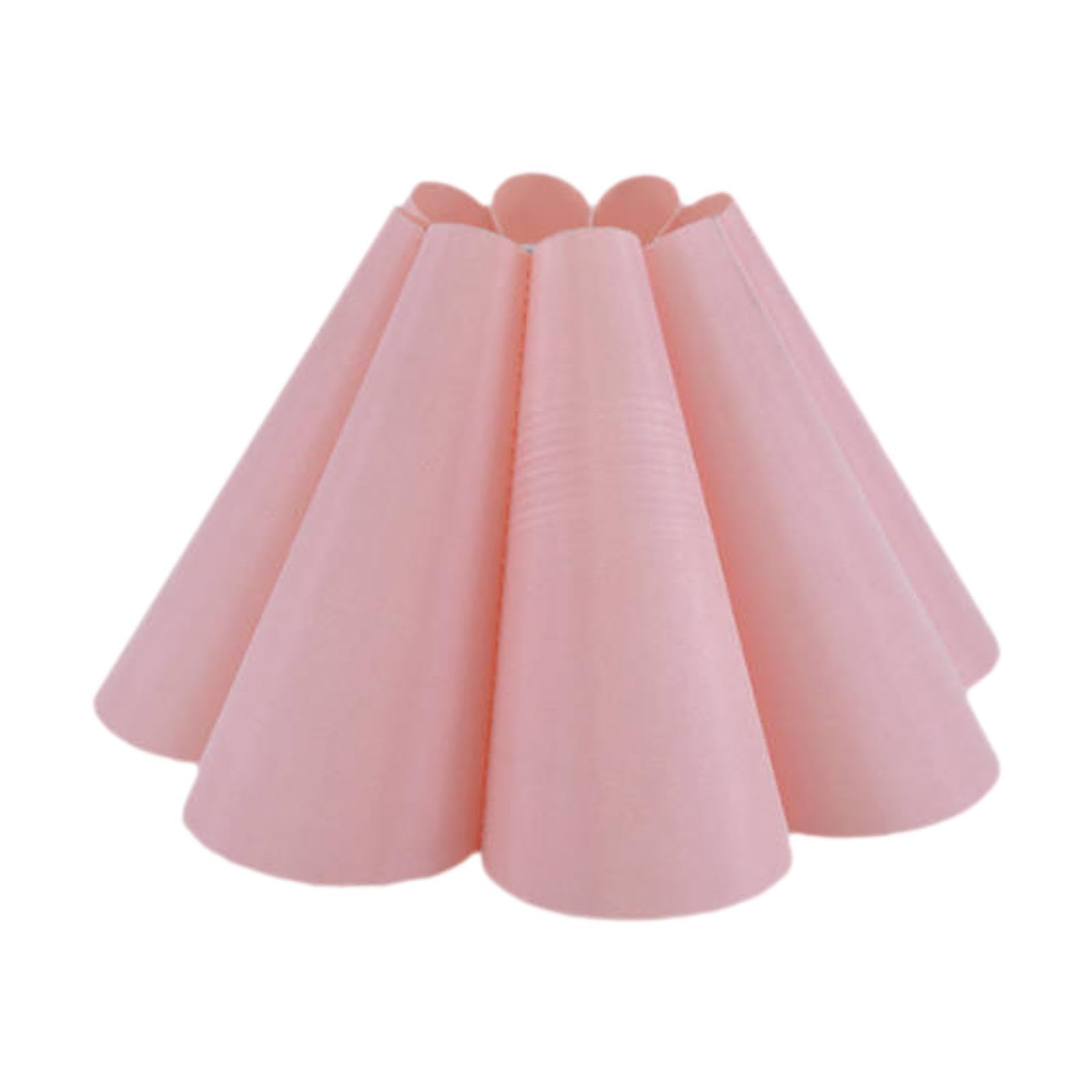 Flax Rustic-Chic Cloth Petal Lampshade, Floor Light Cloth Shade, Lamp Cover, Pendant Light Lamp Shade, Chandelier Shade Replacement, Decor for Hotel Home Ceiling Dining Room (Pink) — image 1