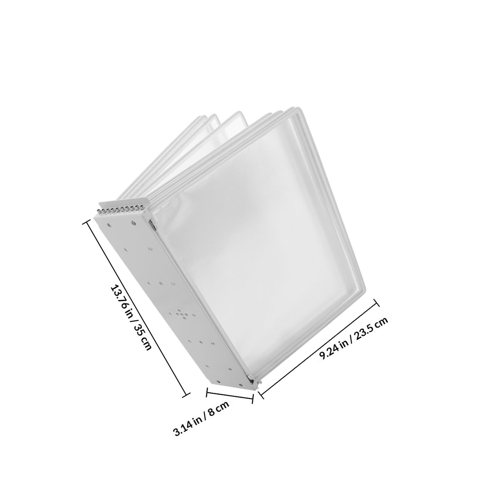 VALICLUD Organizador de Archivos Colgante Blanco para Pared 10 Páginas, Carpeta A4 de PVC y Hierro para Mostrar Documentos y Referencia en Oficina