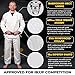 Gold BJJ Calavera Jiu Jitsu Gi - Ultra Strong Gold Weave Premium Kimono - IBJJF Competition Approved Uniform (White, A3)
