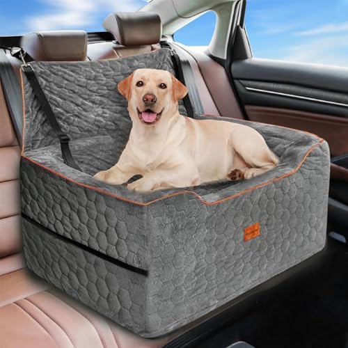 Dog Car Seat Medium Sized Dog Under 60 Lbs, Large dogBed for Car Back Seat, Booster Seat for 2 Small Dogs,PortableDog Travel Accessories