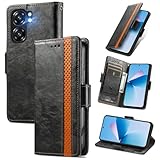 MOJIA Hülle für Oukitel C58 Pro/Oukitel C58, PU Slim Magnetische Klapphülle Handyhülle mit Kartenfach & Standfunktion Anti-Drop Schutzhülle. Schwarz