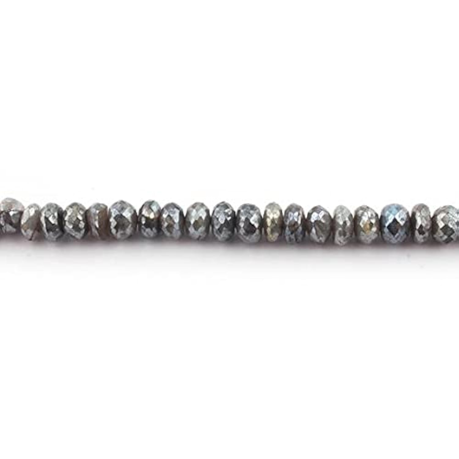 Perles de labradorite facettée 10mm rondelles argentées pour création de bijoux