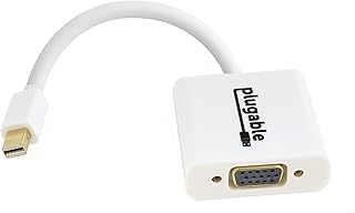 Plugable Mini DisplayPort (Thunderbolt 2) to VGA Adapter (Supports Mac, Windows, Linux Systems and Displays up to 1920x1080, Active) - Driverless