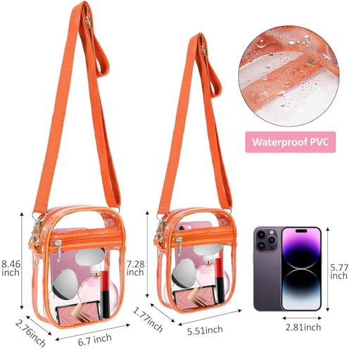 Image of Clear Bag Stadium Approved, Clear Crossbody Purse Bag with Front Pocket for Concerts Sports Events Festivals
