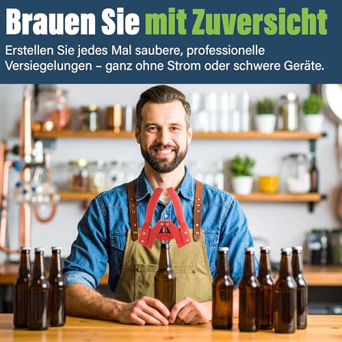 Flaschenverschluss inklusive 120 KOSTENLOSEN Verschlüssen für selbstgebrautes Bier oder Limonadenflaschen aus Glas – einfach zu verschließen