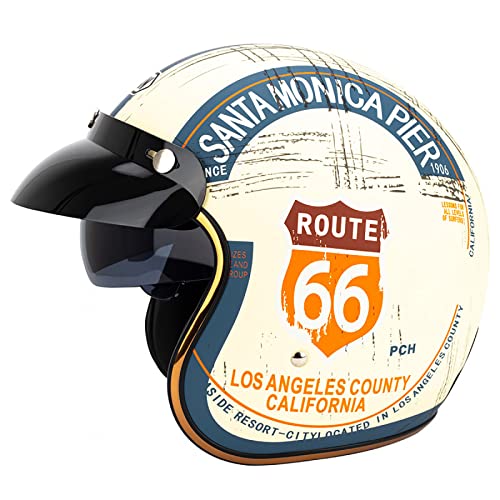 Casque rétro Harley open face doté d'une attache à dégagement rapide XL