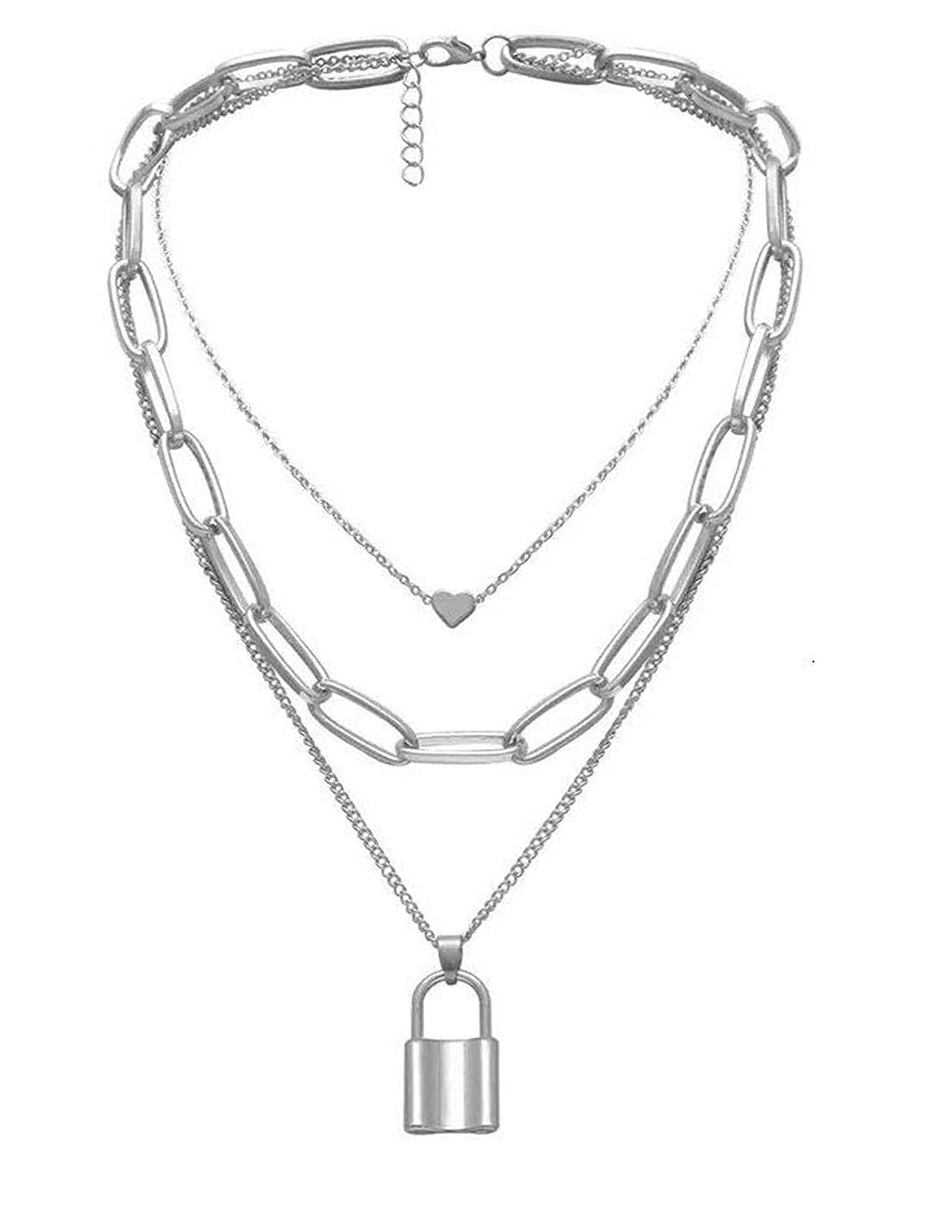 Total Fashion Jewellery Silver Lock Pendant Necklace for Women & Girls (B095Y5SXCT) Amazon Price History, Amazon Price Tracker