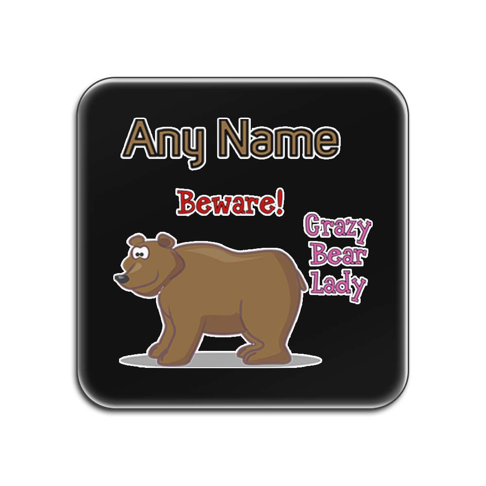 Sous-verres Crazy Bear Lady carrés lot de 4 protège-table blanc et noir