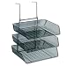 Fellowes Mesh Partition Additions Triple Tray, Side Load, Letter Size, Black (75902)