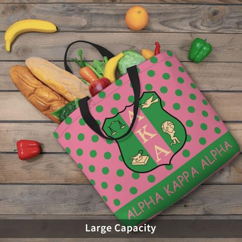 AkA Sorority Gifts Tote Bag Reusable Canvas Shoulder Bag Shopping Tote Bag for Women Travel Work Beach Bag4