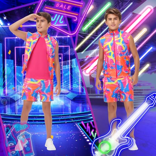 Disfraz infantil estilo 80s para niños miniatura 5
