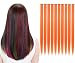 LiaSun 10Pcs/set Multi-Colors Straight Highlight Clip in Hair Extensions 20 Inch Colored Party Hair Pieces for Kids Grils Women (Orange)