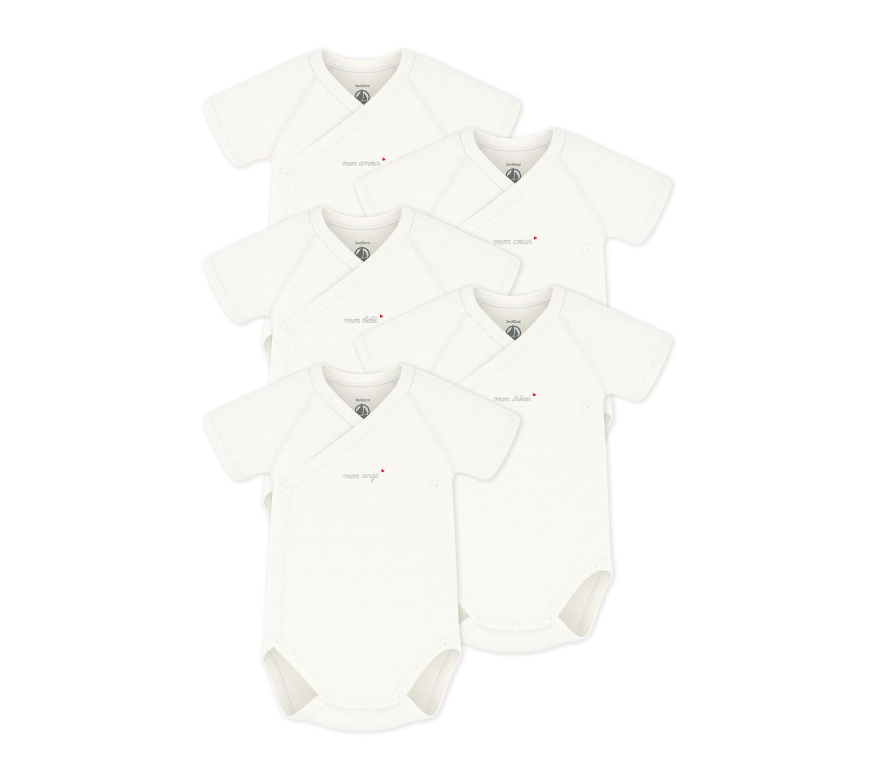 Petit Bateau A0f9y Biancheria intima GIORNO Unisex - Bimbi 0-24 (Pacco da 5)