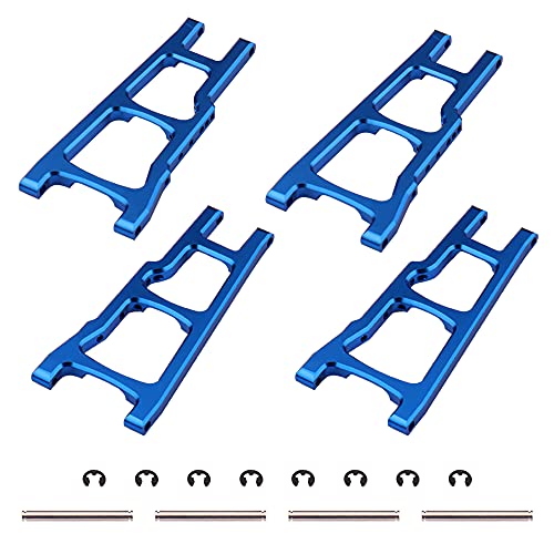 Globact Front Rear Aluminum Heavy Duty Suspension Arms for RC Traxxas 1 10 Slash 4x4 4WD Stampede 4x4 Upgrade Parts Replacement of 3655 4-Pack (Blue)
